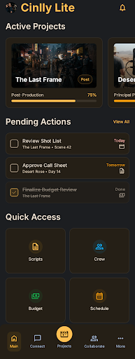 Main dashboard mockup